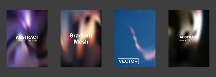 Vector modelos de carteles vectoriales de fondos de malla gradiente abstractos