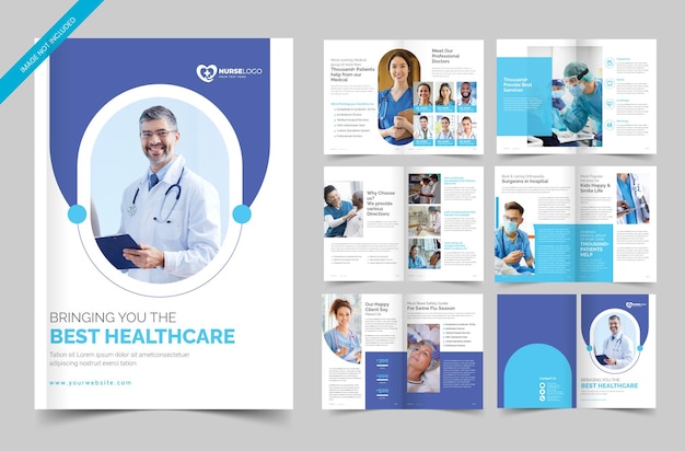 Modelos de diseño de folletos de negocios de atención médica moderna