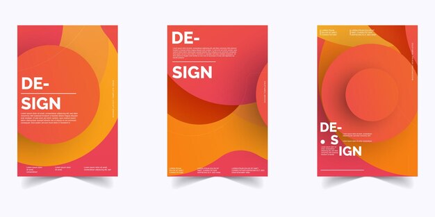 Modelos de diseño de fondo de carteles elegantes y abstractos de color amarillo naranja