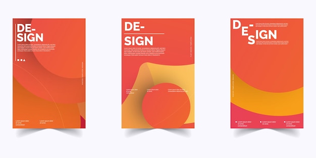 Modelos de diseño de fondo de carteles elegantes y abstractos de color amarillo naranja