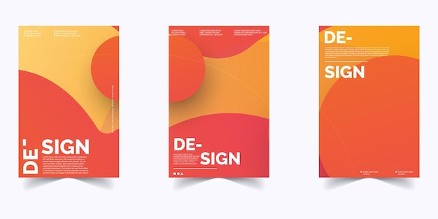 Modelos de diseño de fondo de carteles elegantes y abstractos de color amarillo naranja