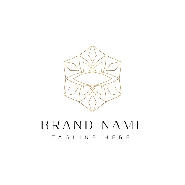 Modelos de diseño de logotipos abstractos vectoriales de lujo de Mandala geométrico