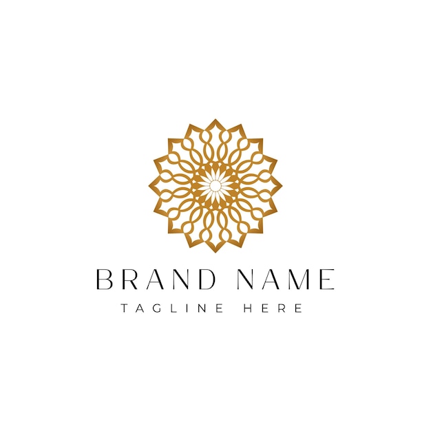 Modelos de diseño de logotipos abstractos vectoriales de lujo de Mandala geométrico
