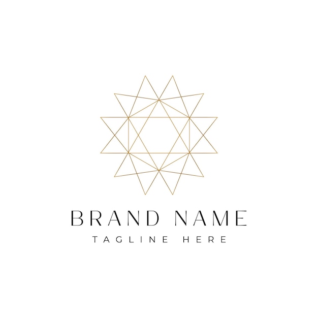 Modelos de diseño de logotipos abstractos vectoriales de lujo de Mandala geométrico