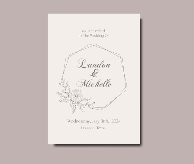 Modelos elegantes de invitaciones florales de boda dibujadas a mano