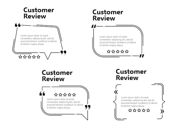 Vector modelos de revisión de testimonios para la retroalimentación de los clientes