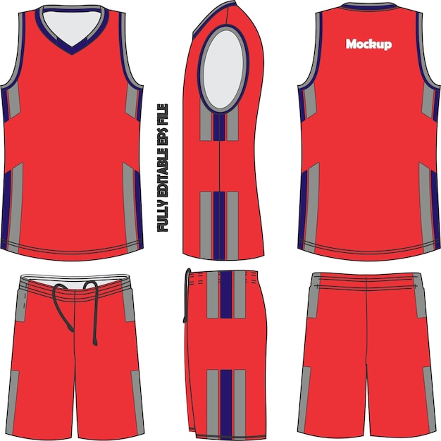 Vector modelos de uniformes de baloncesto