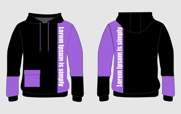 Vector modelos versátiles de sudaderas con capucha para el diseño de moda y prendas de vestir