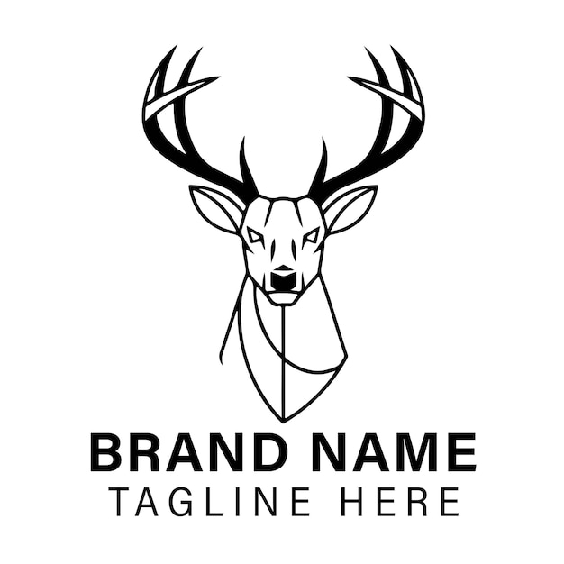 Modern and stylish deer head logo design with intricate tribalinspired details