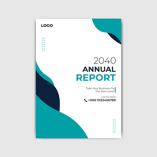Modern Annual Report Cover Template with Abstract Shapes