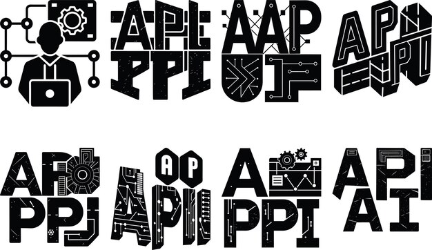 Modern api development concept depicting programmer interface and programmatic interfaces