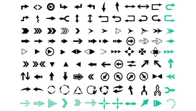 Modern arrow icons set