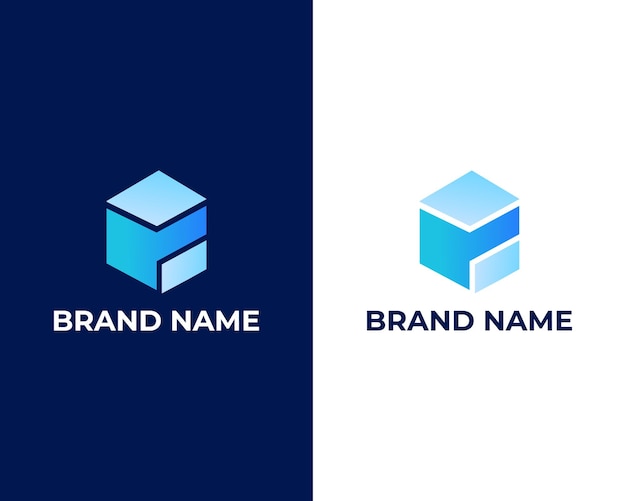 Modern Box tecnología y tecnología Logo diseños concepto vector