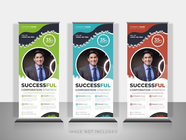 Modern business roll up banner plantilla de diseño o pull up banner