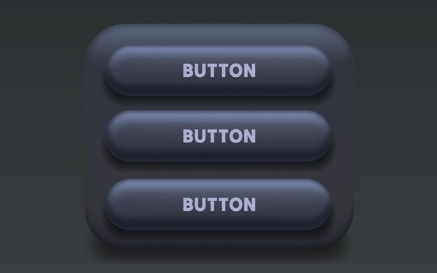 Modern button menu in dark mode this sleek ui element is perfect for web and app design