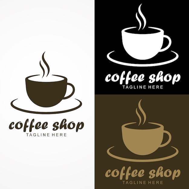 Modern Coffee Shop Logo Design Cup Icon Branding