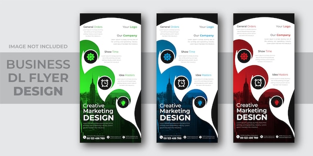 Modern Corporate Business DL Flyer Rack Card Template Design Layout con elementos modernos