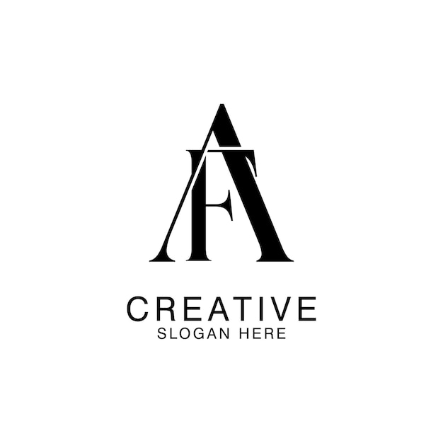 Modern Creative AF Logo Diseño de icono inicial Basado en monograma y letras en vector de lujo