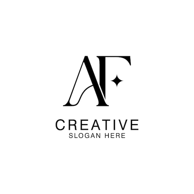 Modern Creative AF Logo Diseño de icono inicial Basado en monograma y letras en vector de lujo