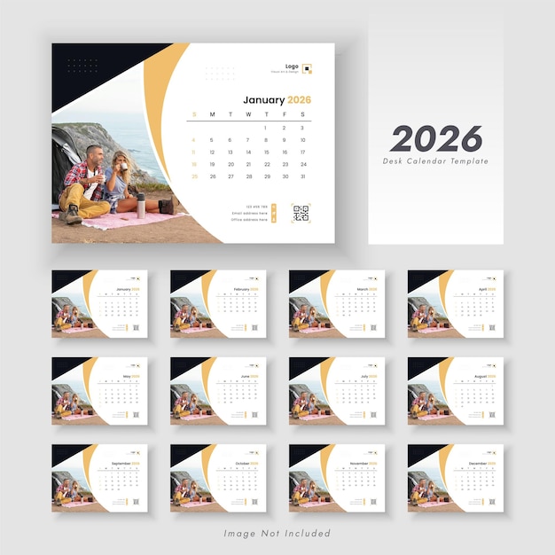 Modern design 2026 calendar template