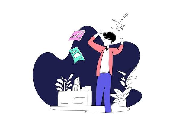 Modern Flatation elogia los logros en la web y la publicidad con el diseño de felicitaciones