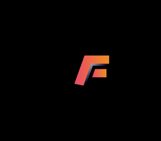 Modern gradients letter F logo design idea with black background