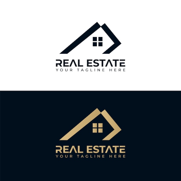 Modern Luxury Real Estate Logo House Silhouette for Realtors