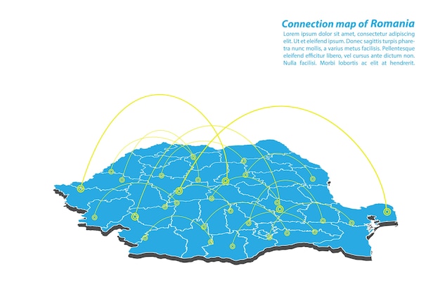 Modern of romania Map connections network design