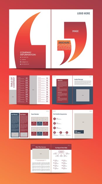 Modern Red Gradient Corporate Brochure Design