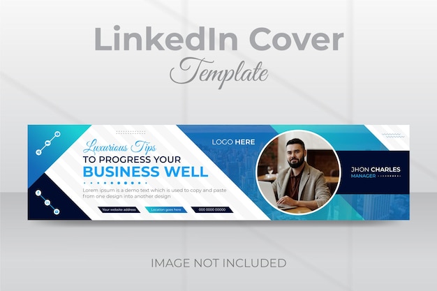 Moderna agencia de marketing digital redes sociales Diseño de portada de LinkedIn o banner web de conferencia de negocios