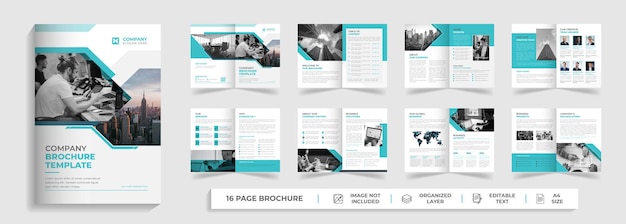Moderna agencia de negocios digitales creativos corporativos 16 páginas folleto multipágina diseño de perfil de empresa