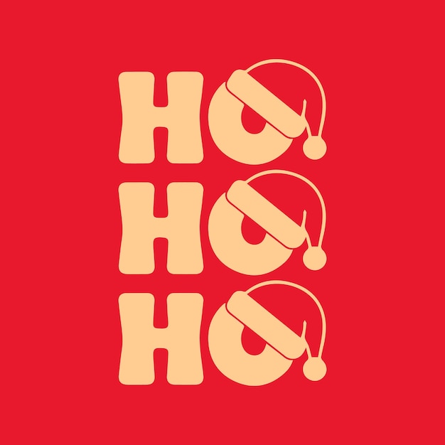 Moderna camiseta de tipografía navideña audaz con sombrero de Papá Noel