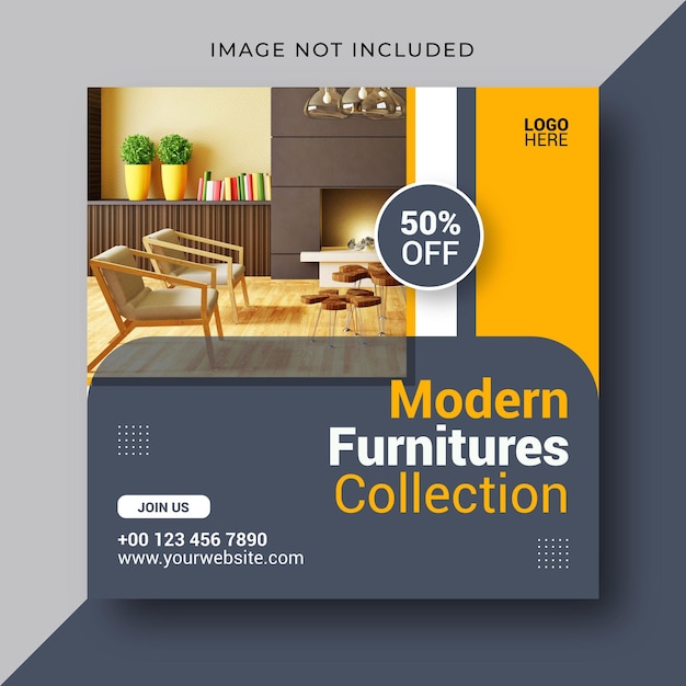 Vector moderna colección de muebles plantilla de diseño de publicaciones en las redes sociales