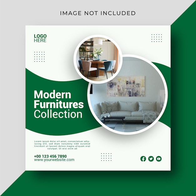 Vector moderna colección de muebles plantilla de diseño de publicaciones en las redes sociales