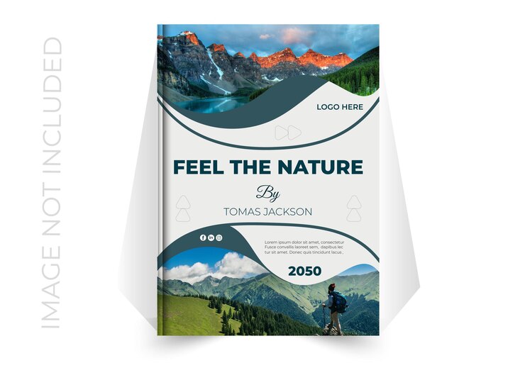 Moderna y creativa plantilla de cubierta de libro con resumen