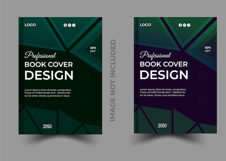 Moderna y creativa plantilla de cubierta de libro con resumen