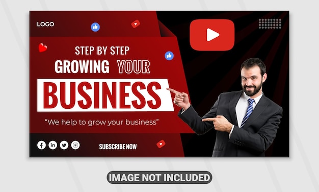 Moderna y creativa plantilla de diseño de miniaturas corporativas de youtube