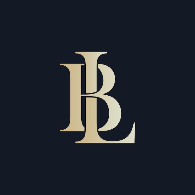 Moderna y elegante plantilla de diseño de logotipo BL o LB con iniciales basadas en monogramas y letras