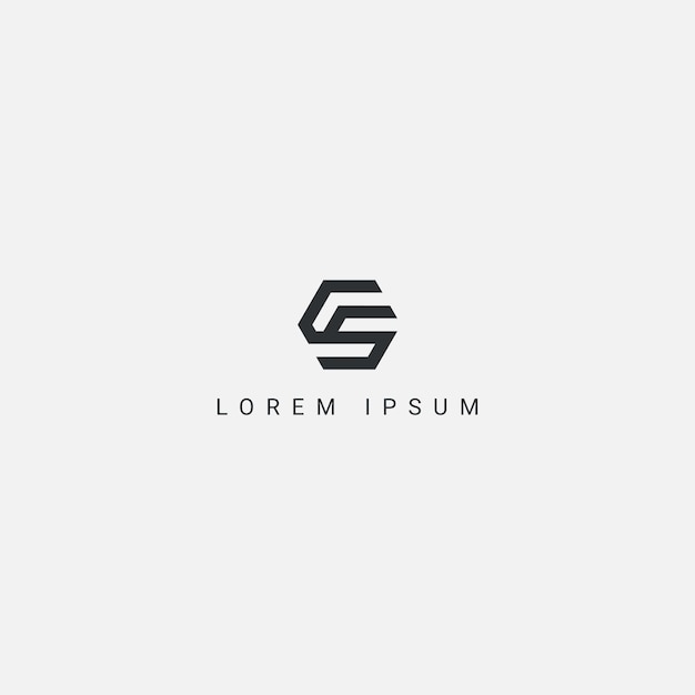 Moderna letra creativa única CS SC logotipo inicial basado en el vector del icono del monograma