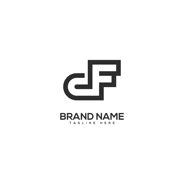 Moderna letra DF FD plantilla vectorial de diseño de logotipo Iniciales icono monograma