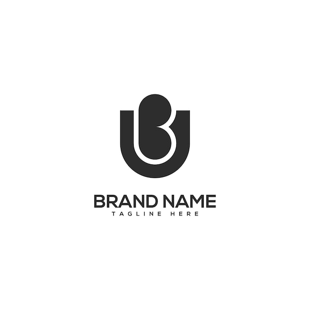 Moderna letra UB BU plantilla vectorial de diseño de logotipo Iniciales icono monograma