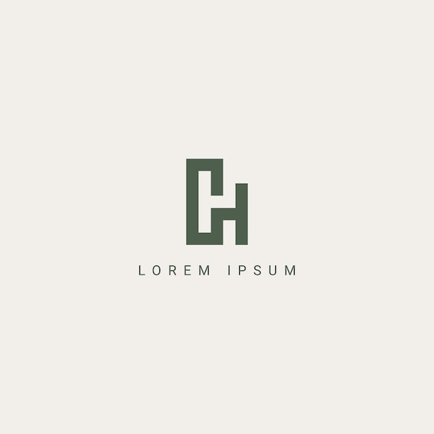 Moderna letra única CH elementos de plantilla de diseño del icono del logotipo HC