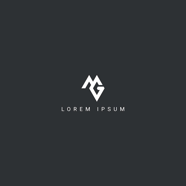 Moderna letra única MG vector de plantilla de diseño del logotipo GM