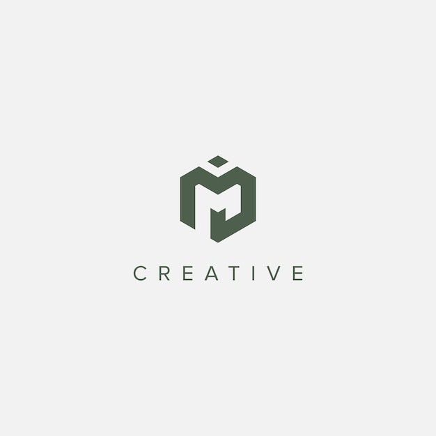 Moderna letra única MI Vector de plantilla de diseño del logotipo IM