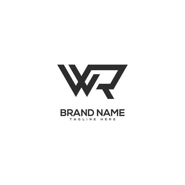 Moderna letra WR RW plantilla vectorial de diseño de logotipo Iniciales icono monograma
