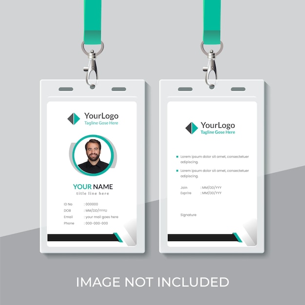 Moderna y limpia plantilla de tarjeta de identificación de negocios plantilla de diseño de tarjeta de identidad profesional con color amarillo