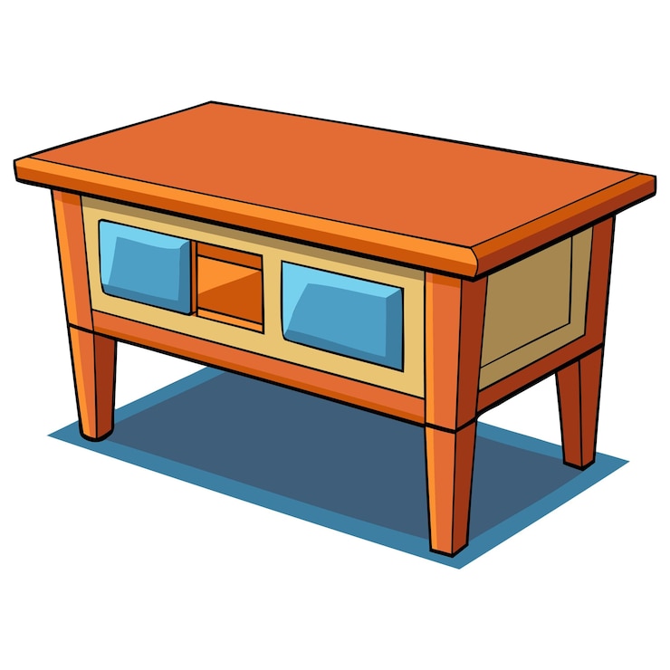 Vector moderna mesa de café diseño vectorial mobiliario elegante para la sala de estar