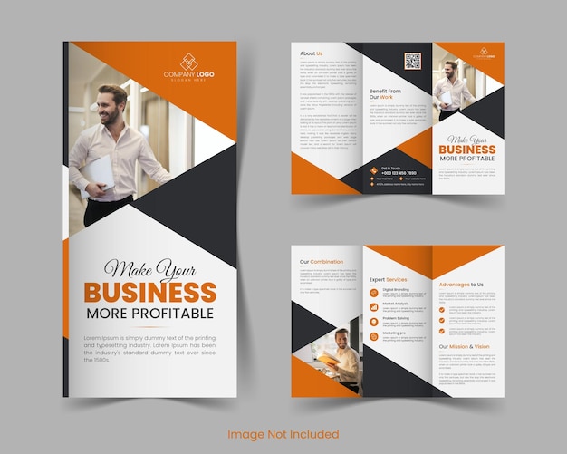 Moderna plantilla de diseño de folleto creativo triple