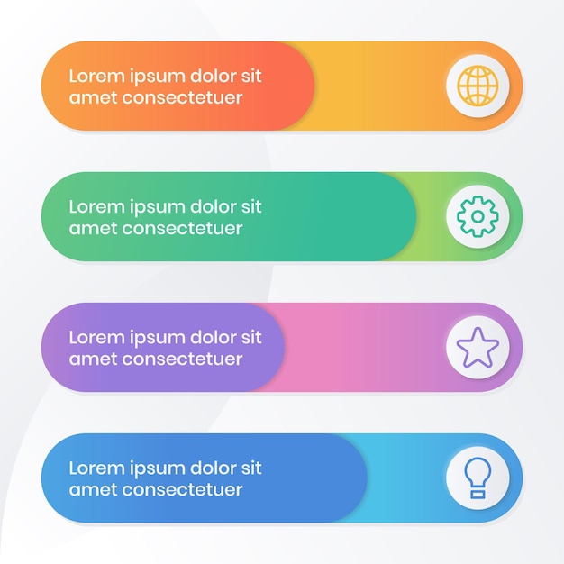 Moderna plantilla de infografía con estilo simple y gradientes coloridos