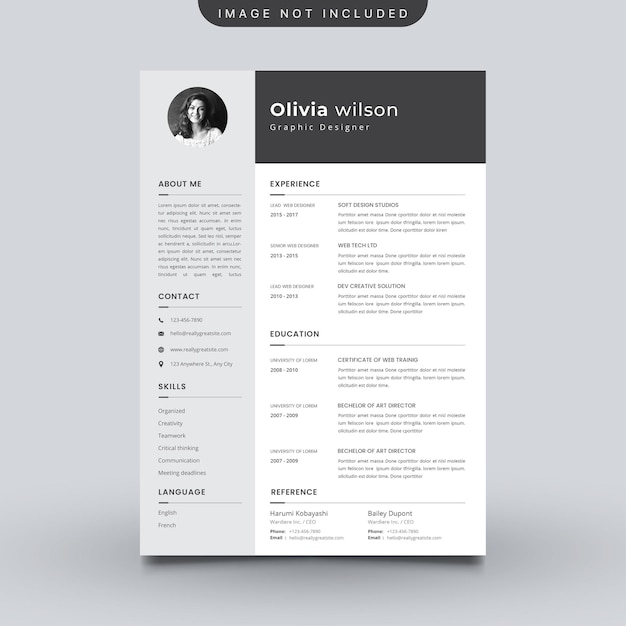 Moderna plantilla simple para currículum